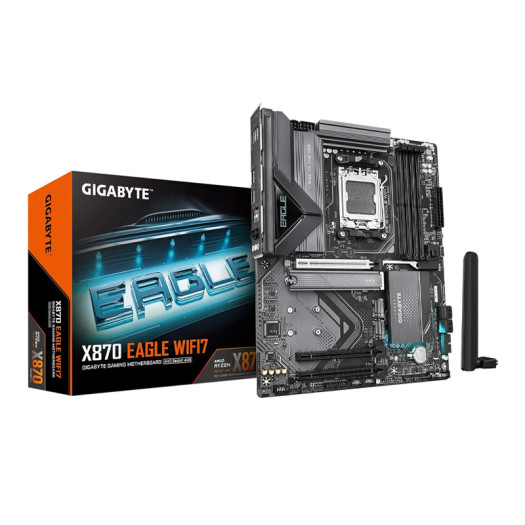 GIGABYTE X870 Eagle WIFI7 AMD AM5 LGA 1718 Motherboard, ATX, DDR5, 4X M.2, PCIe 5.0, USB4, WIFI7, 2.5GbE LAN, EZ-Latch